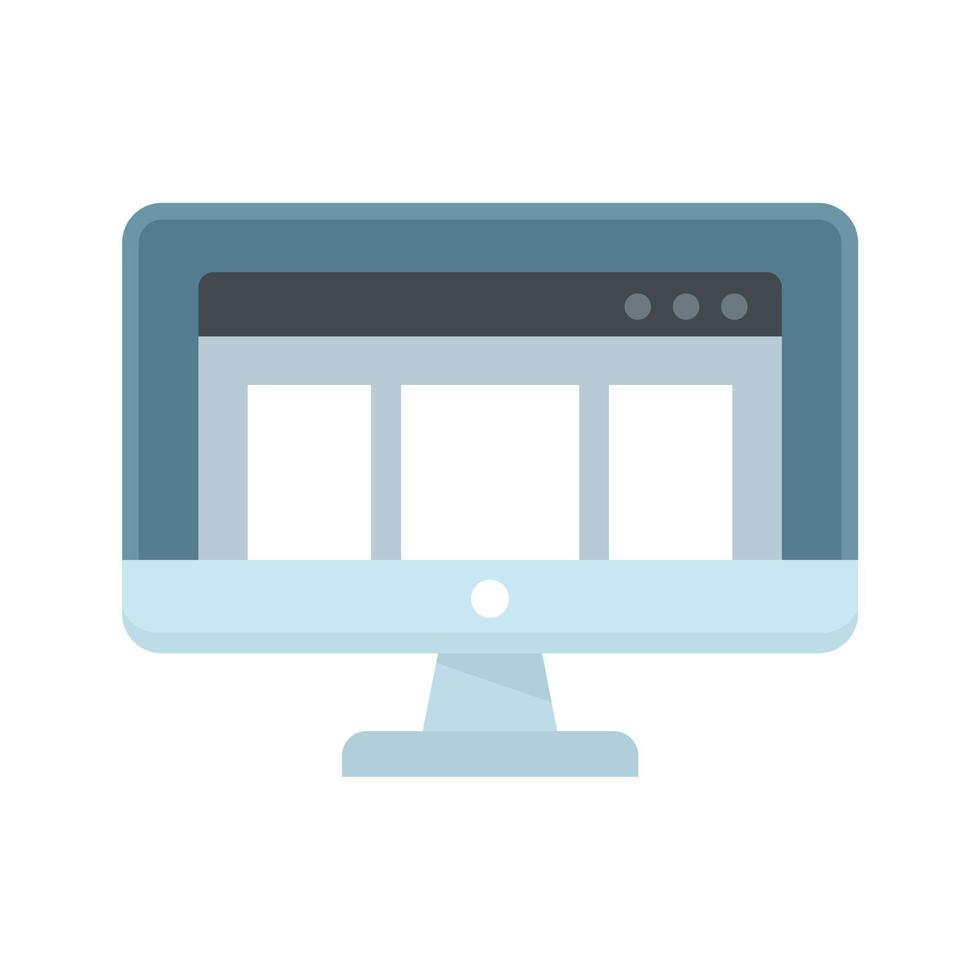 Computer monitor icon flat isolated vector