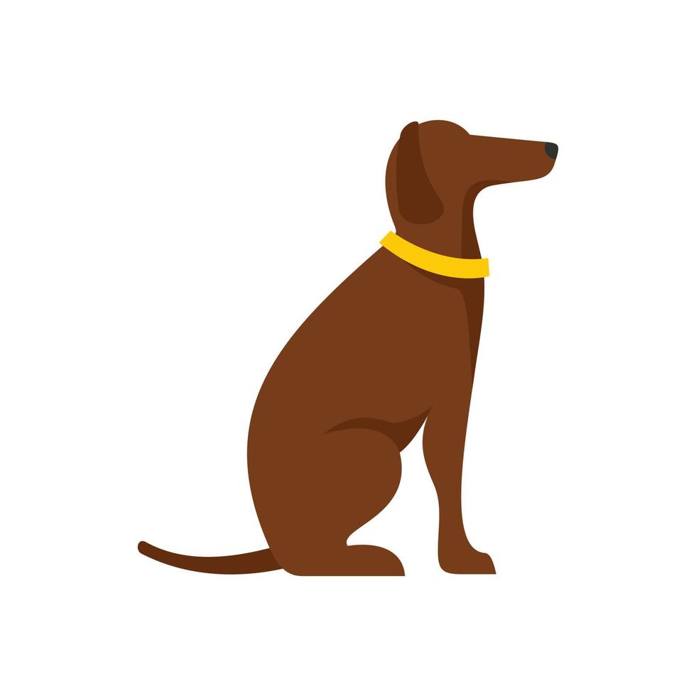 Police dog training icon flat isolated vector