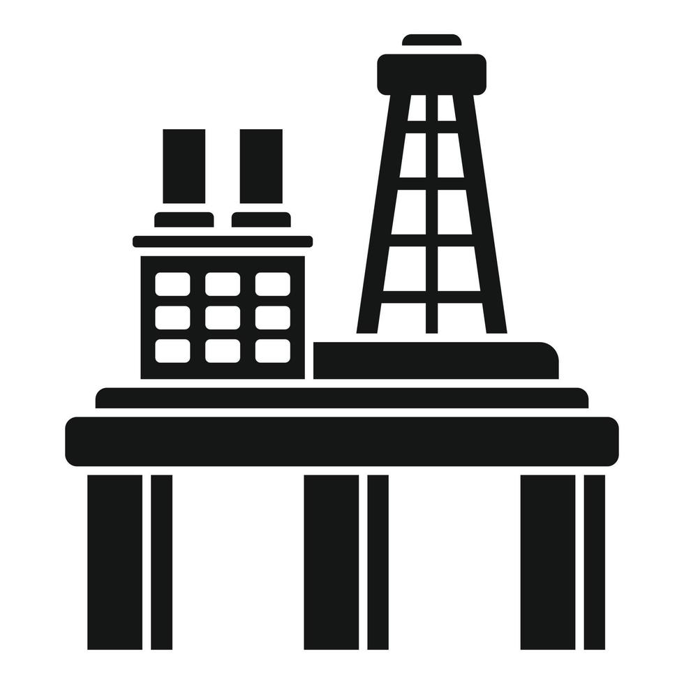 vector simple del icono de la plataforma de exploración. aceite de mar