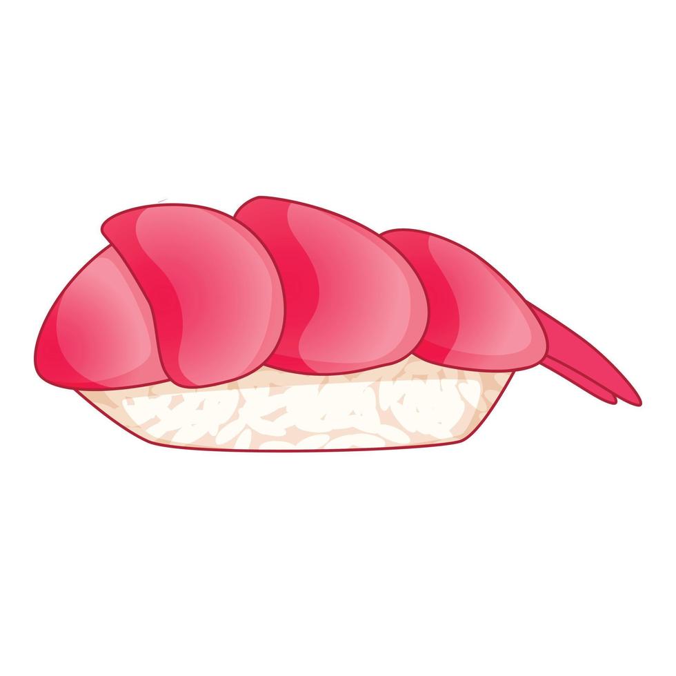 Nigiri sushi icon, cartoon style vector