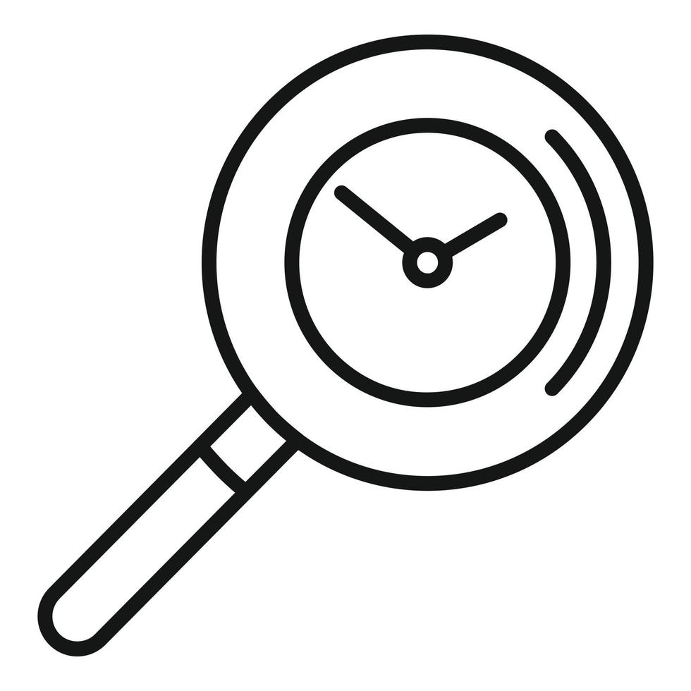 Work magnifier icon outline vector. Flexible time vector