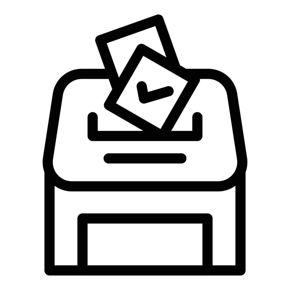 vector de contorno de icono de urna. voto electoral