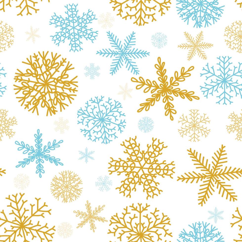 Seamless snowflakes pattern vector