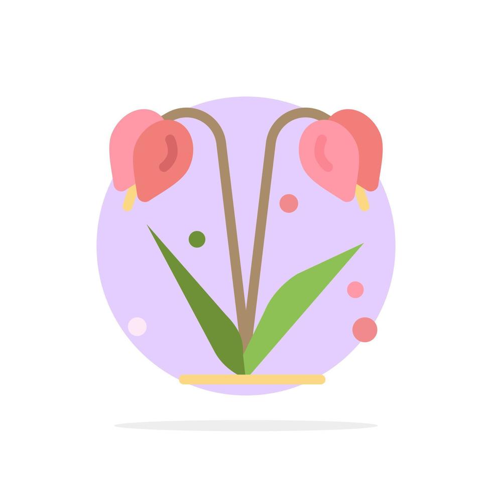 Flower Floral Nature Spring Abstract Circle Background Flat color Icon vector