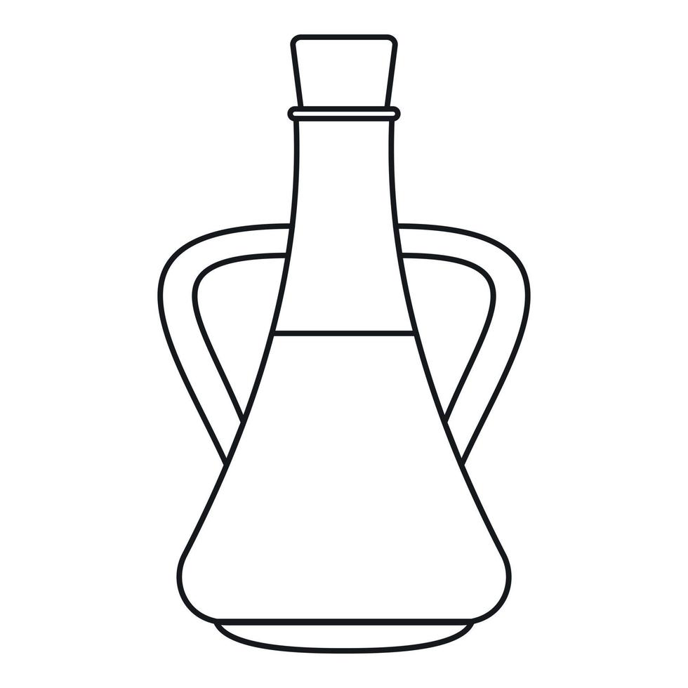 Bottle with olive oil icon, outline style vector