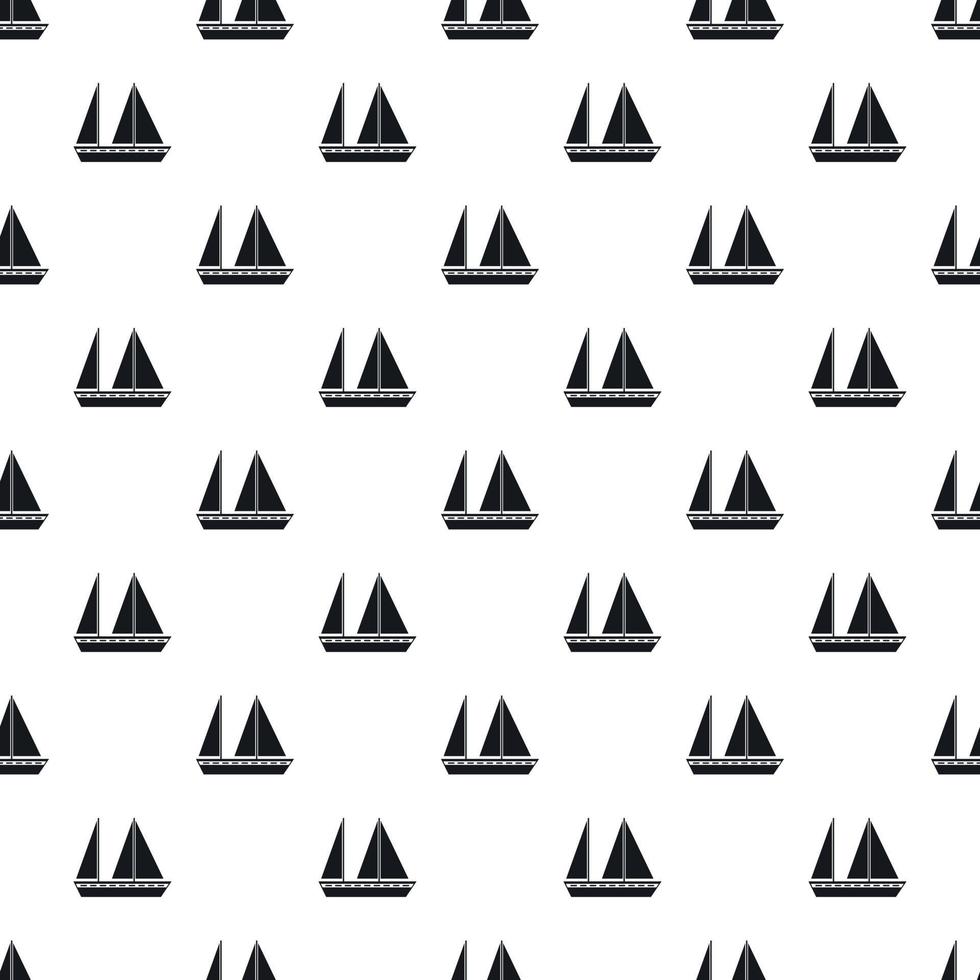 Sailing boat pattern, simple style vector