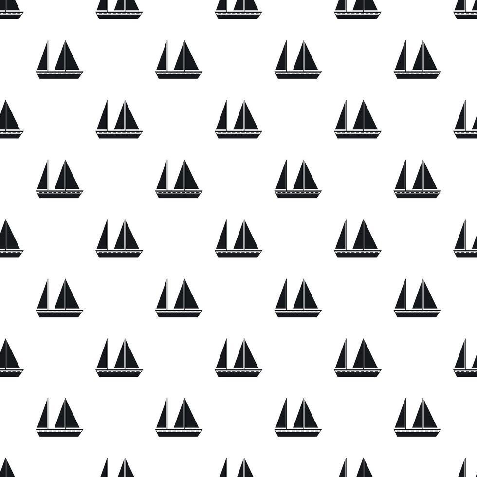 Sailing boat pattern, simple style vector