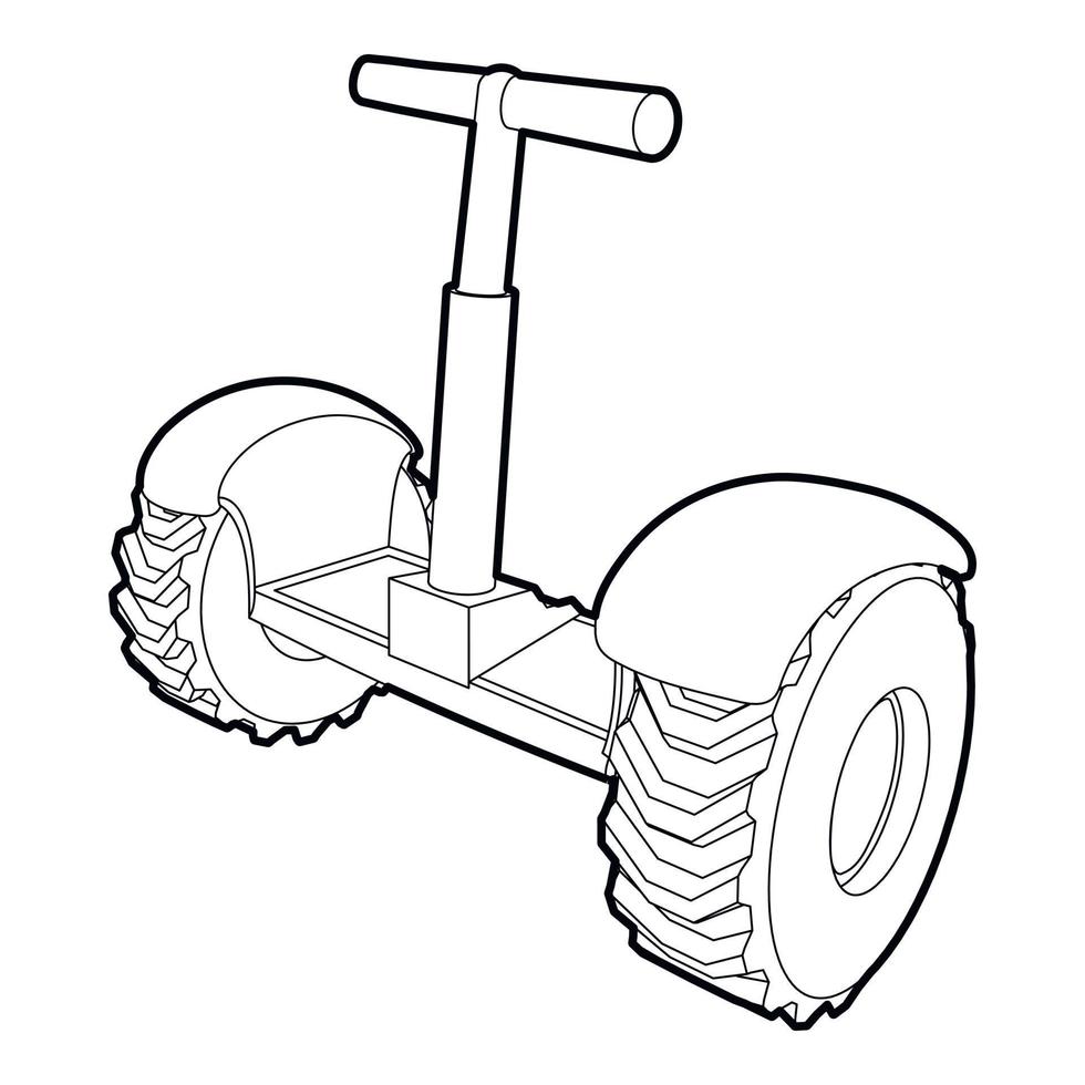 icono de segway ecológico, estilo de esquema vector