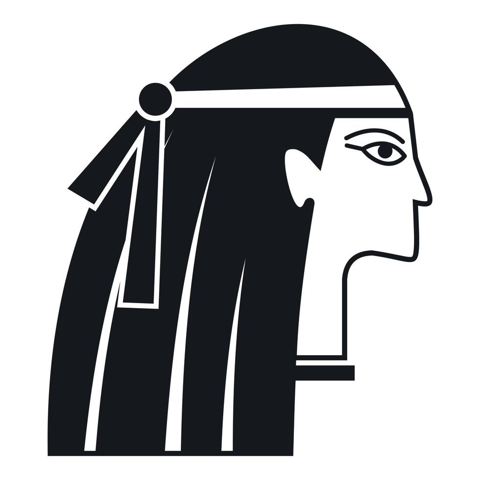 Egyptian girl icon, simple style vector