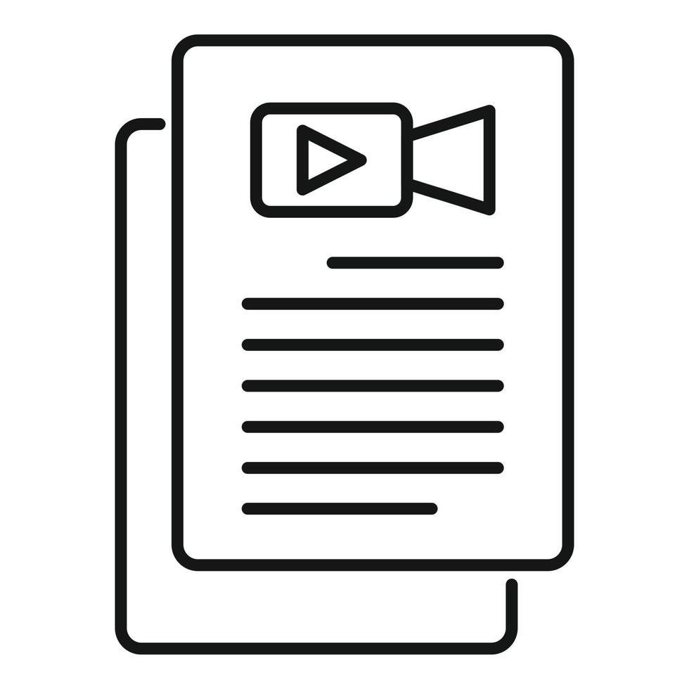 Video scenario icon outline vector. Film activity vector