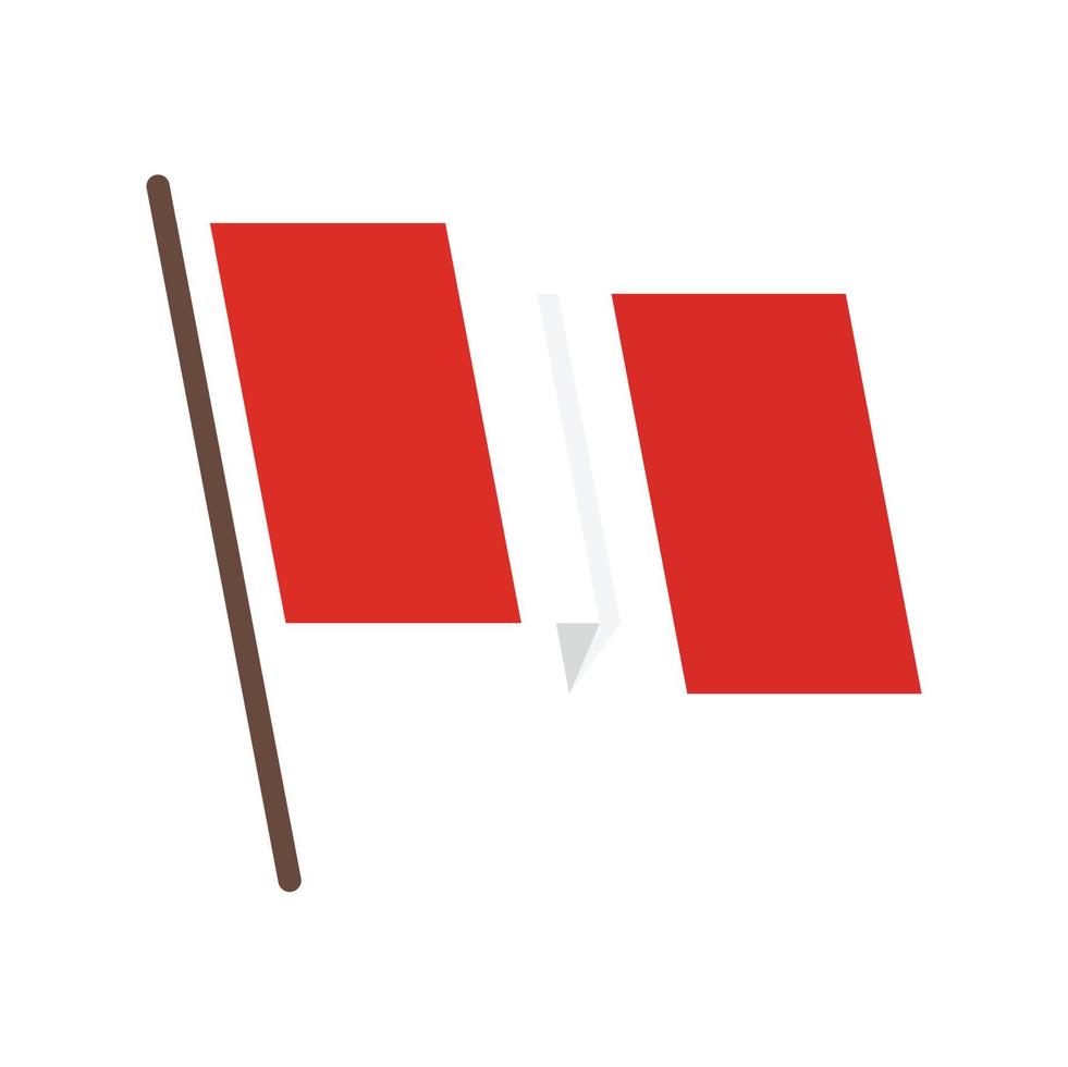 Peru flag icon flat isolated vector