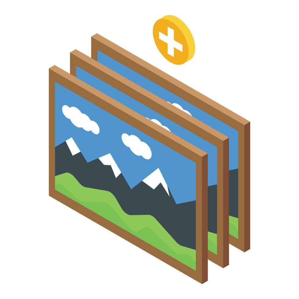 Picture media icon isometric vector. Market service vector