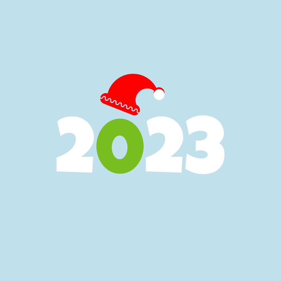 feliz año nuevo 2023. signo de santa claus vector