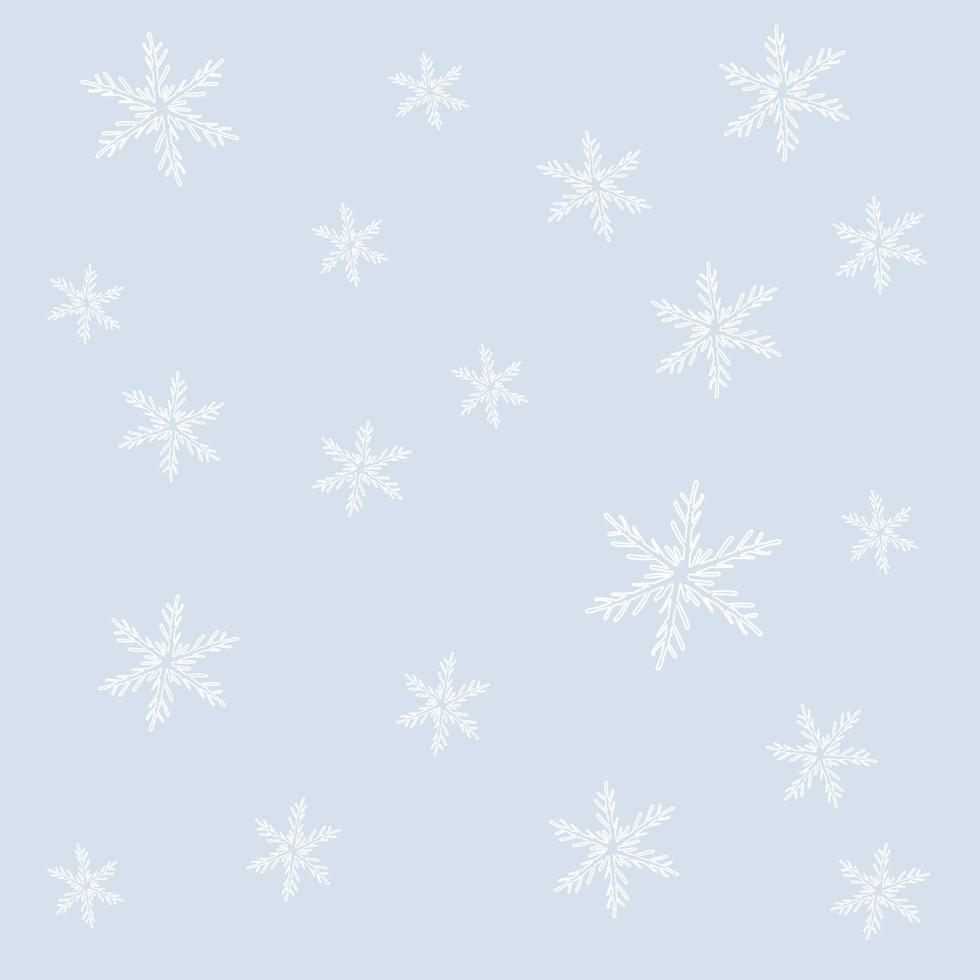 snow flakes seamless pattern new year sign christmas hand drawn illustration pattern vector