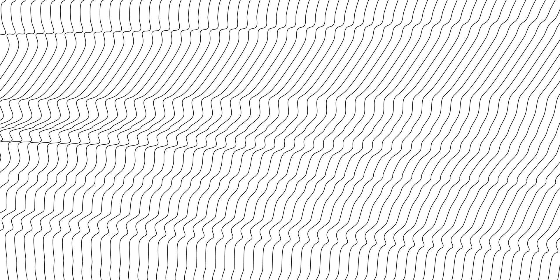 Abstract wavy background. Thin line on white vector