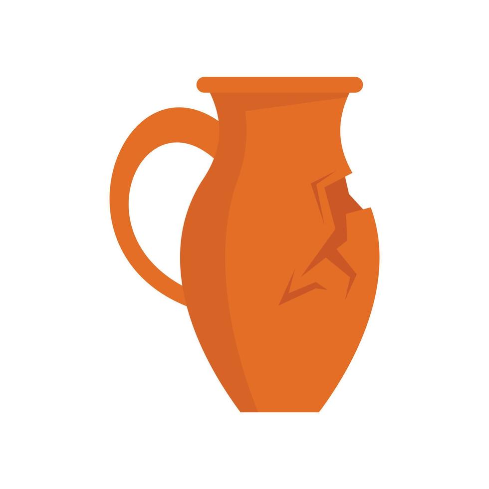 Cracked jug icon flat isolated vector