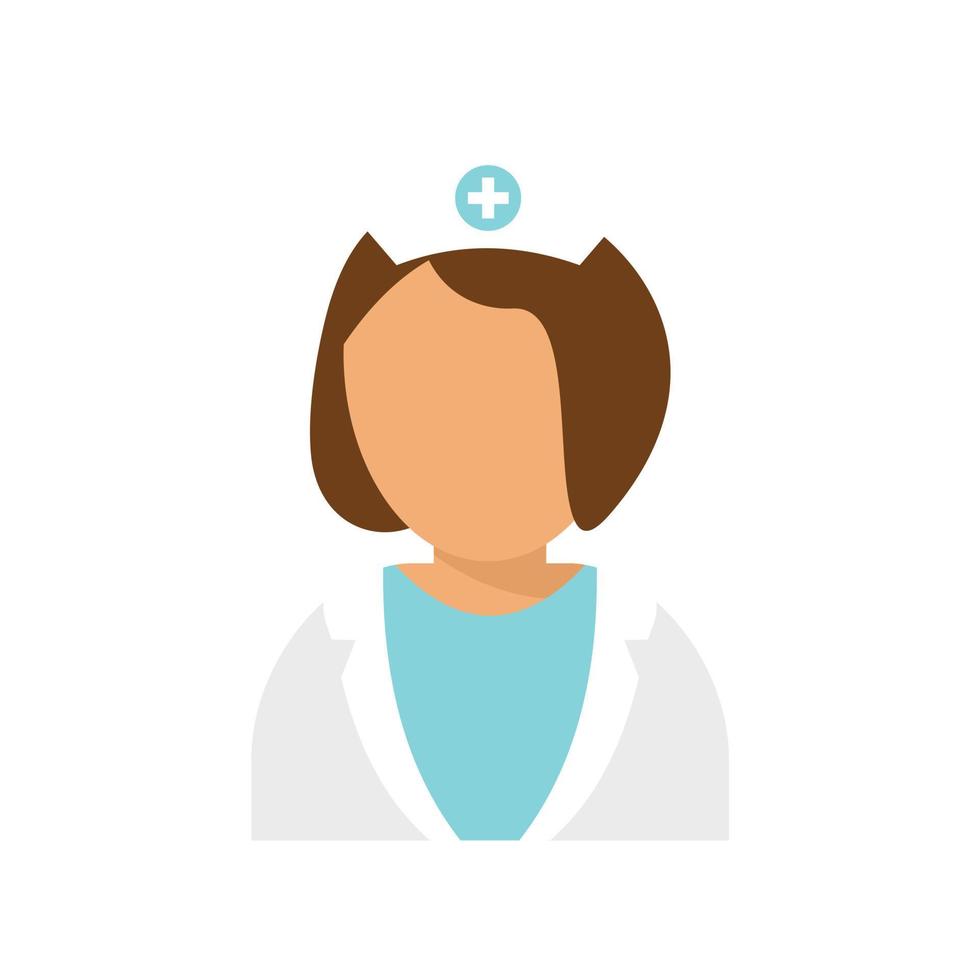 Specialist nurse icon flat isolated vector