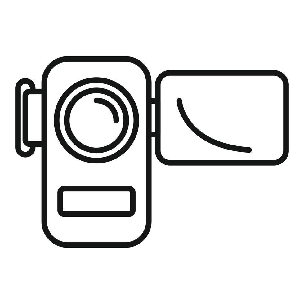 Video camera icon outline vector. Film movie vector