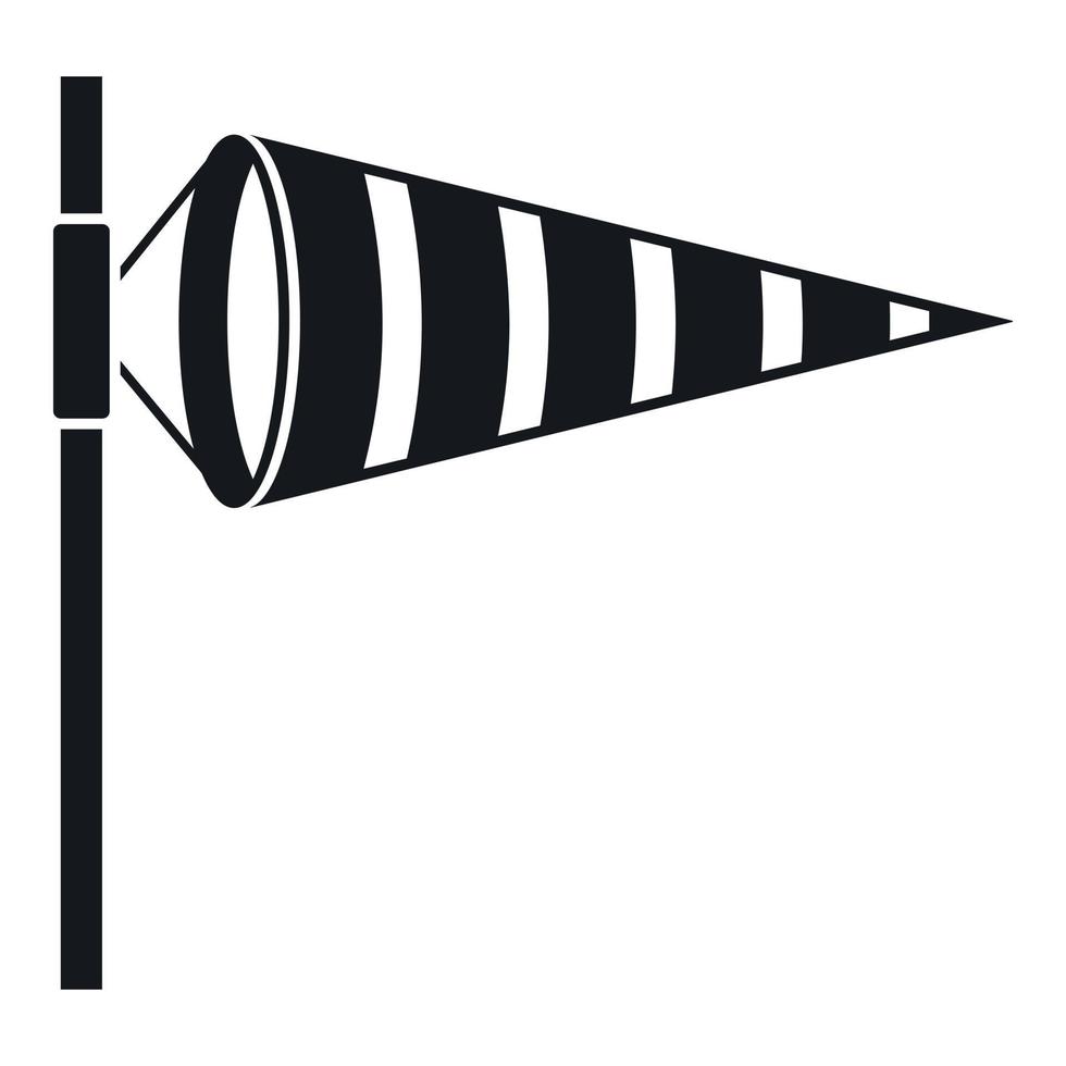 Meteorology windsock inflated by wind icon vector