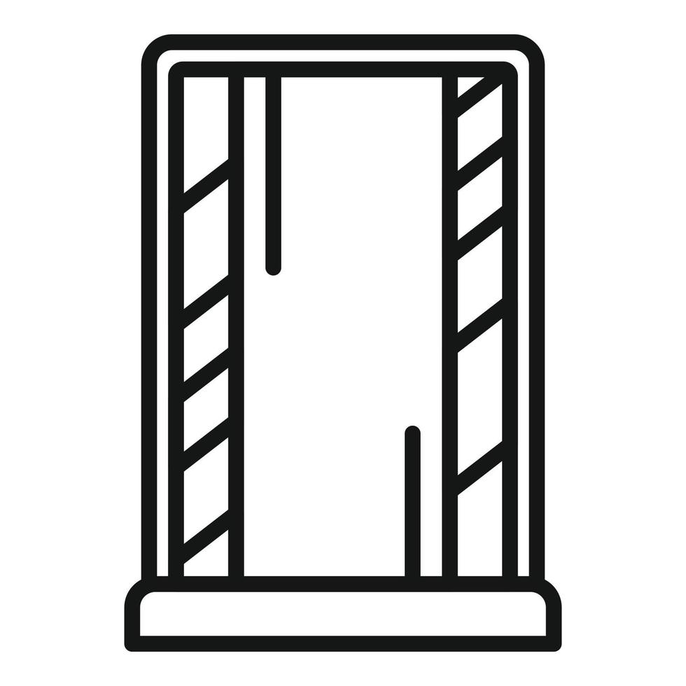 vector de contorno de icono de cabina de ducha de diseño. puerta de cristal