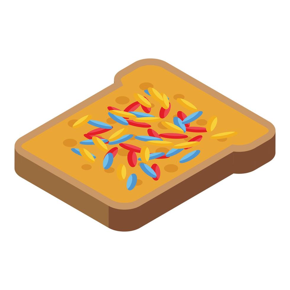 Butter sandwich icon isometric vector. Dutch cheese vector