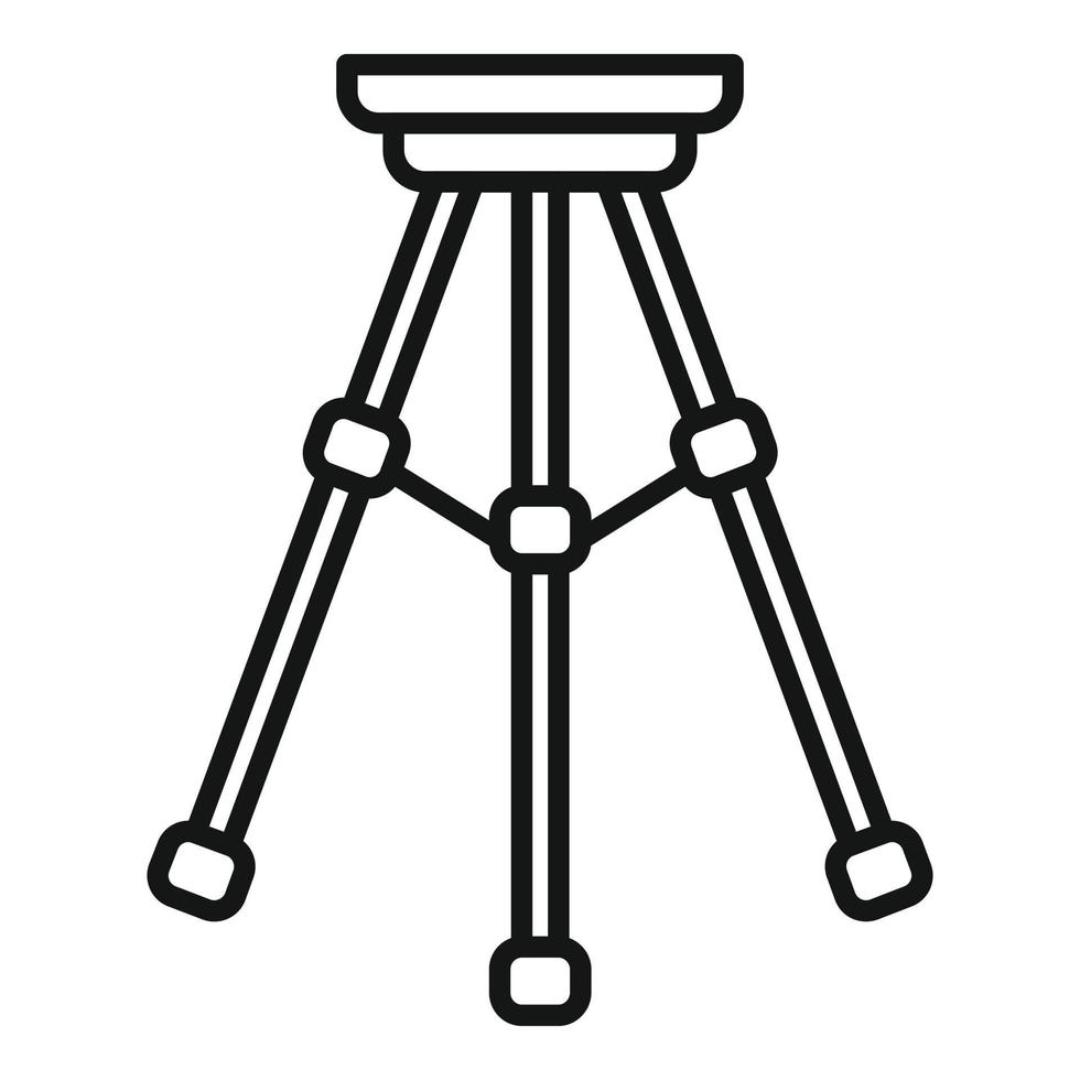 vector de contorno de icono de soporte de trípode. soporte móvil de la cámara