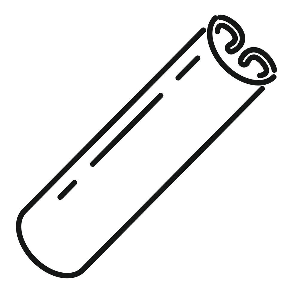 vector de contorno de icono de palo de canela. especia de canela