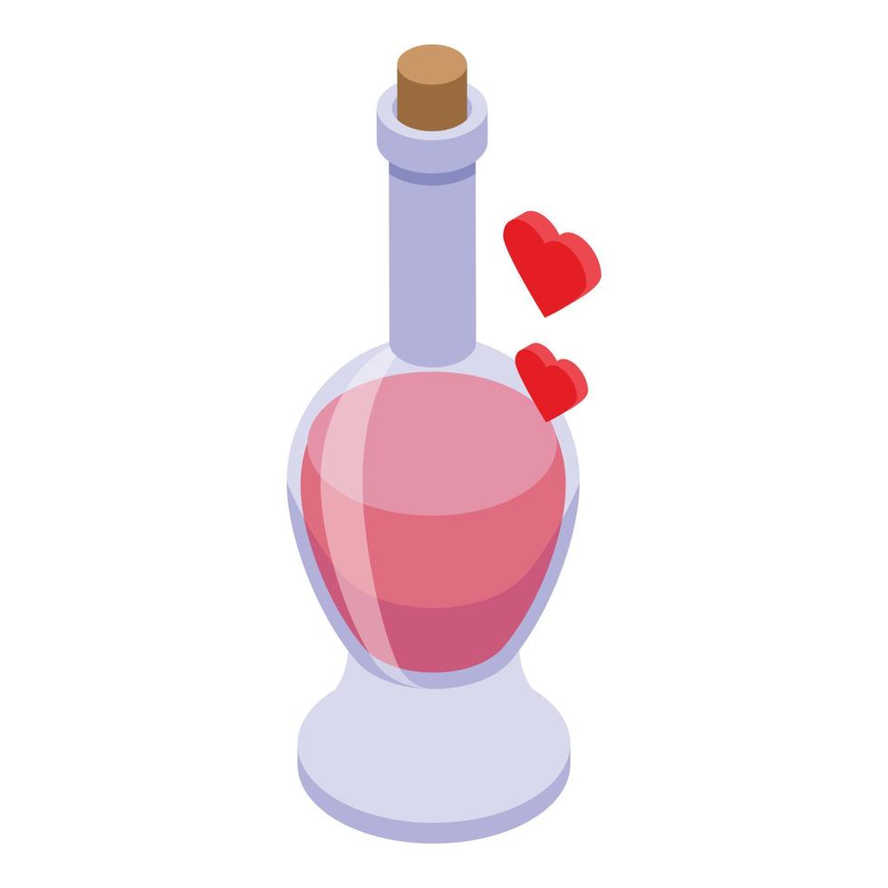 Cupid flask icon isometric vector. Love heart vector