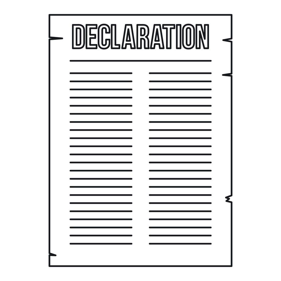 Declaration of independence icon, outline style vector