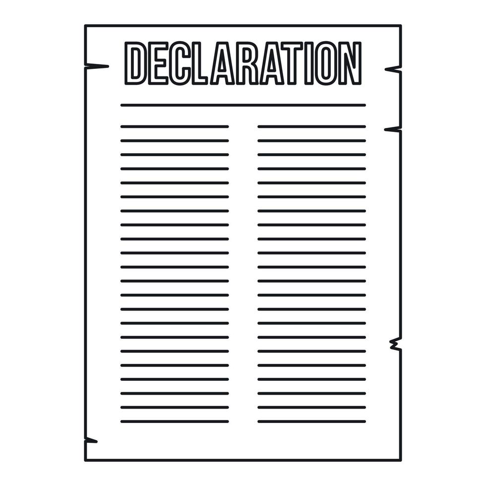 Declaration of independence icon, outline style vector