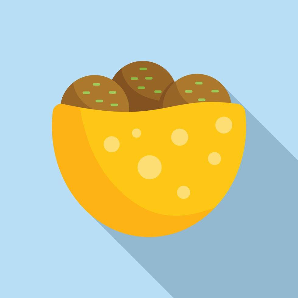 Falafel pita icon flat vector. Arabic cooking vector