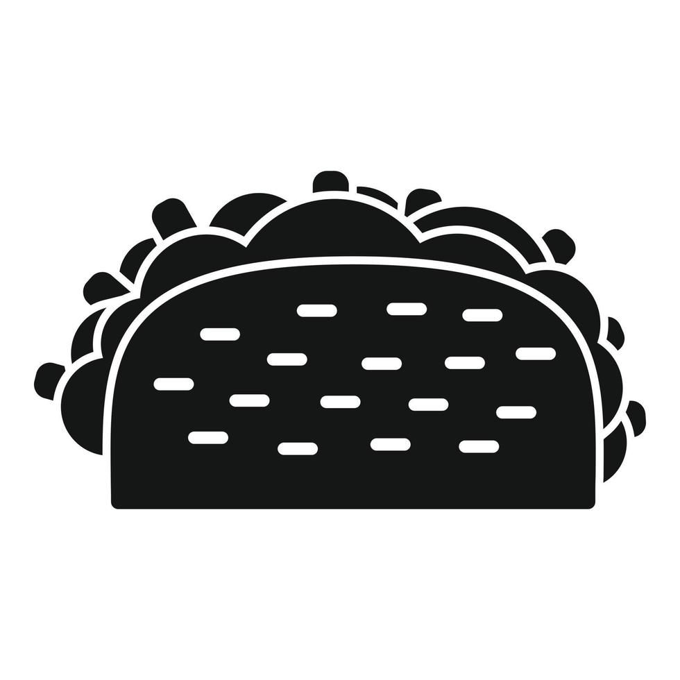 icono de taco de carne vector simple. comida mexicana