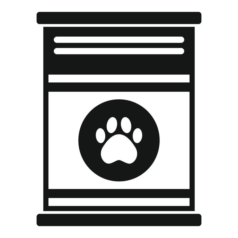 vector simple de icono de lata de perro. la alimentación animal