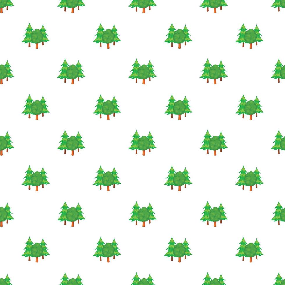 Forest trees pattern, cartoon style vector