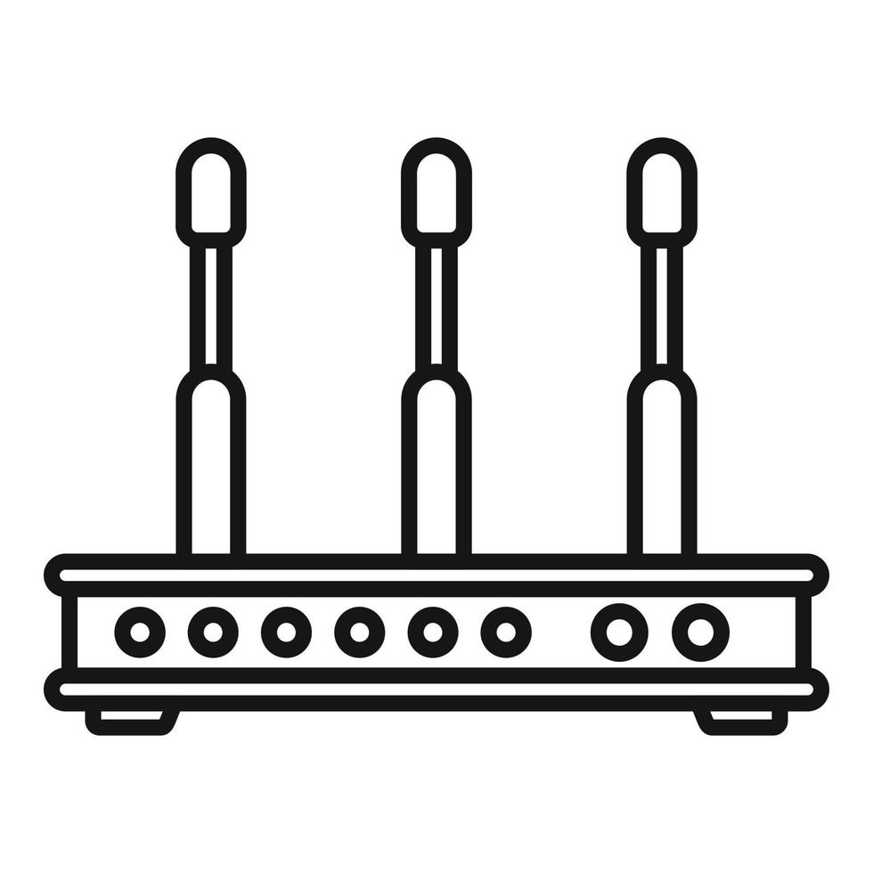 Hub modem icon outline vector. Computer wlan vector