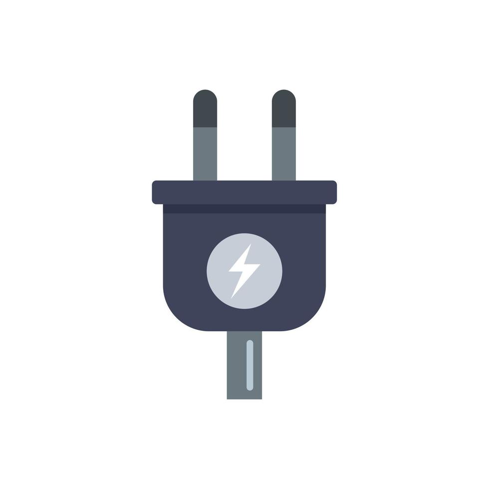 Car electric plug icon flat isolated vector