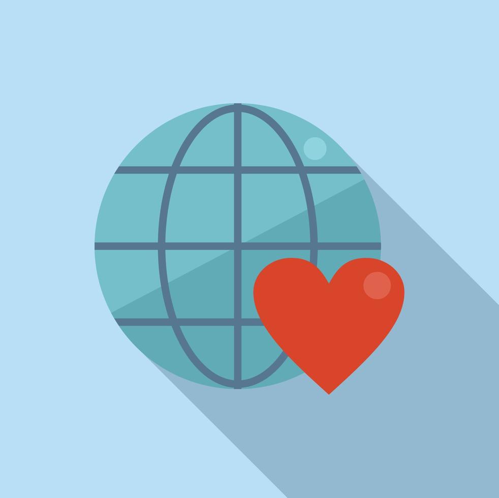 Global charity icon flat vector. Web volunteer vector