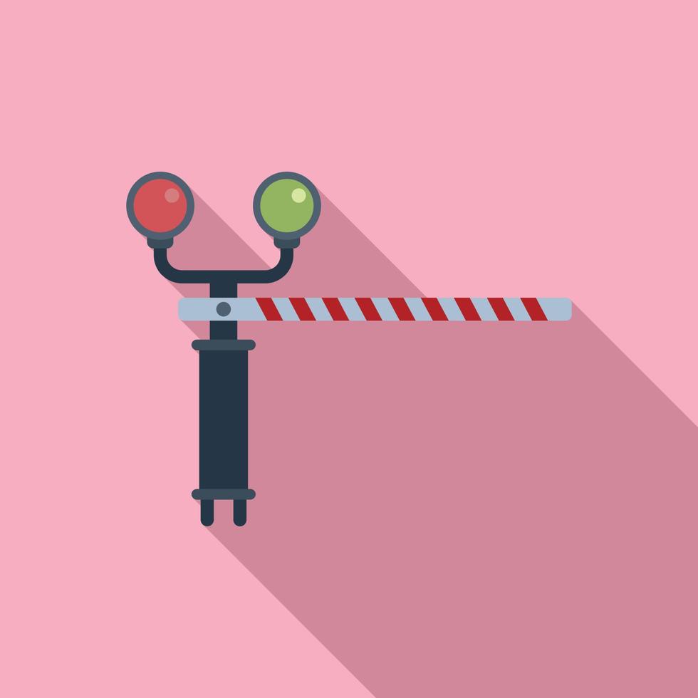 Danger barrier icon flat vector. Train road vector