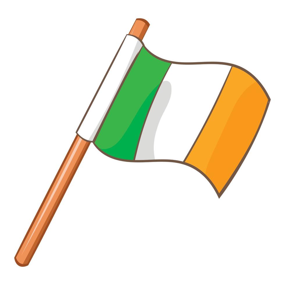 Ireland flag icon, cartoon style vector