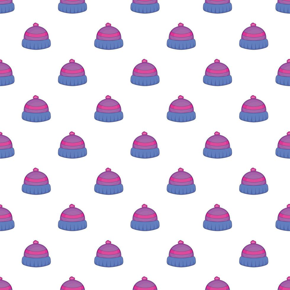 Knitted hat pattern, cartoon style vector