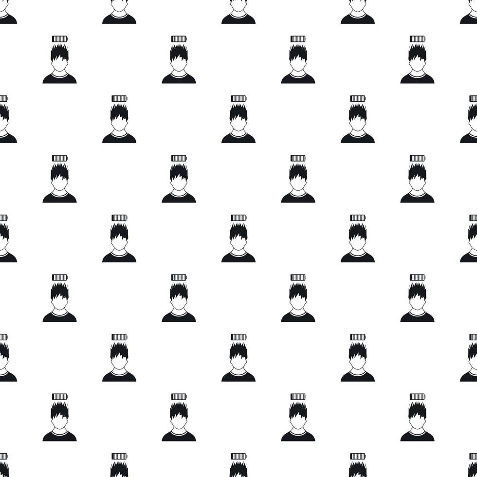 Male avatar and discharge batteries pattern vector