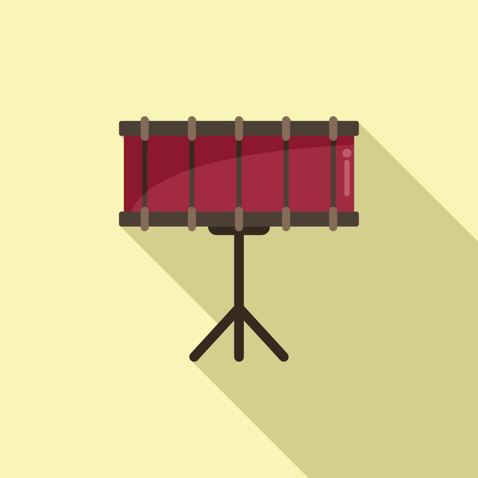 Stand drum icon flat vector. Kit music vector