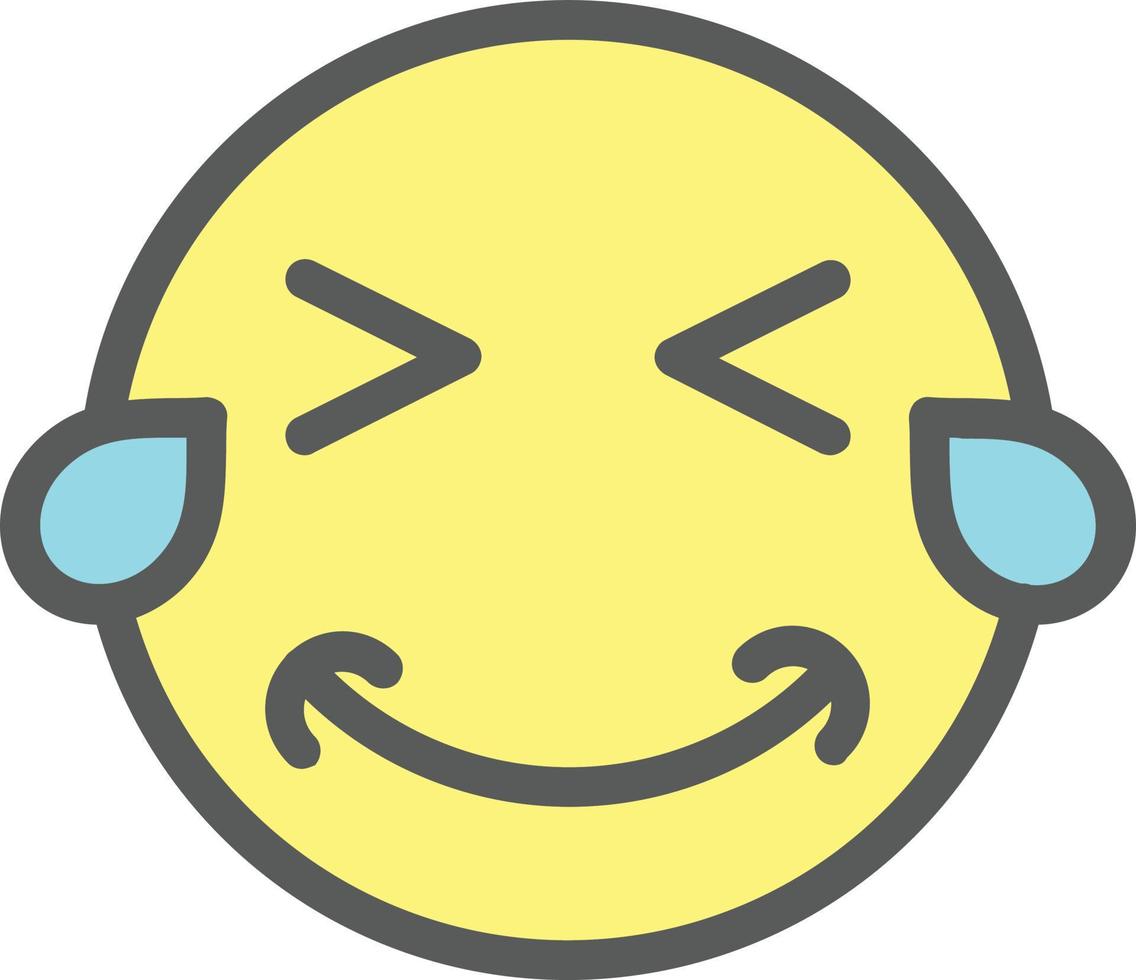 Grin Squint Tears Vector Icon Design