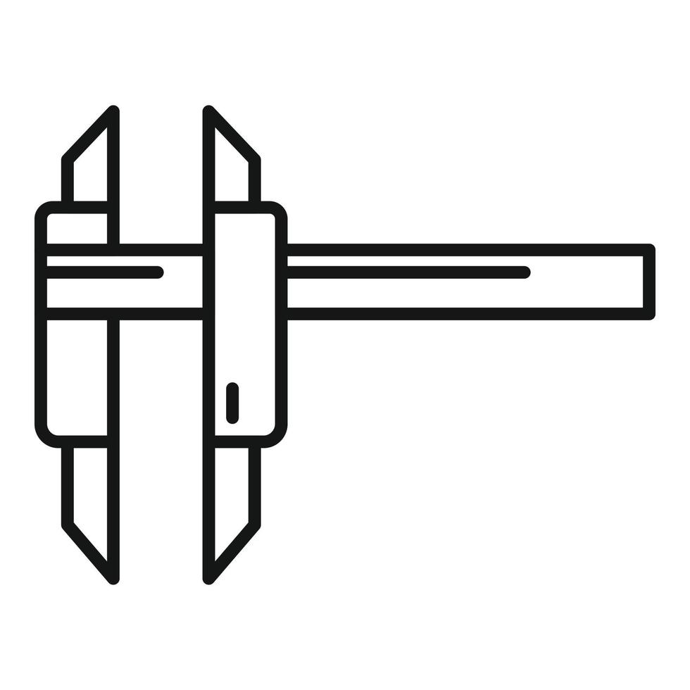 vector de contorno de icono de medida de calibre. altura de la pinza