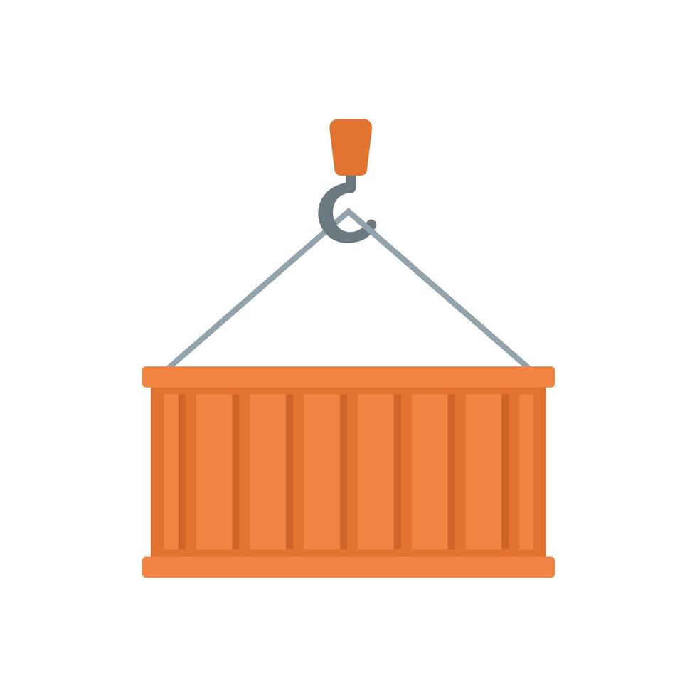 Port cargo container icon flat isolated vector