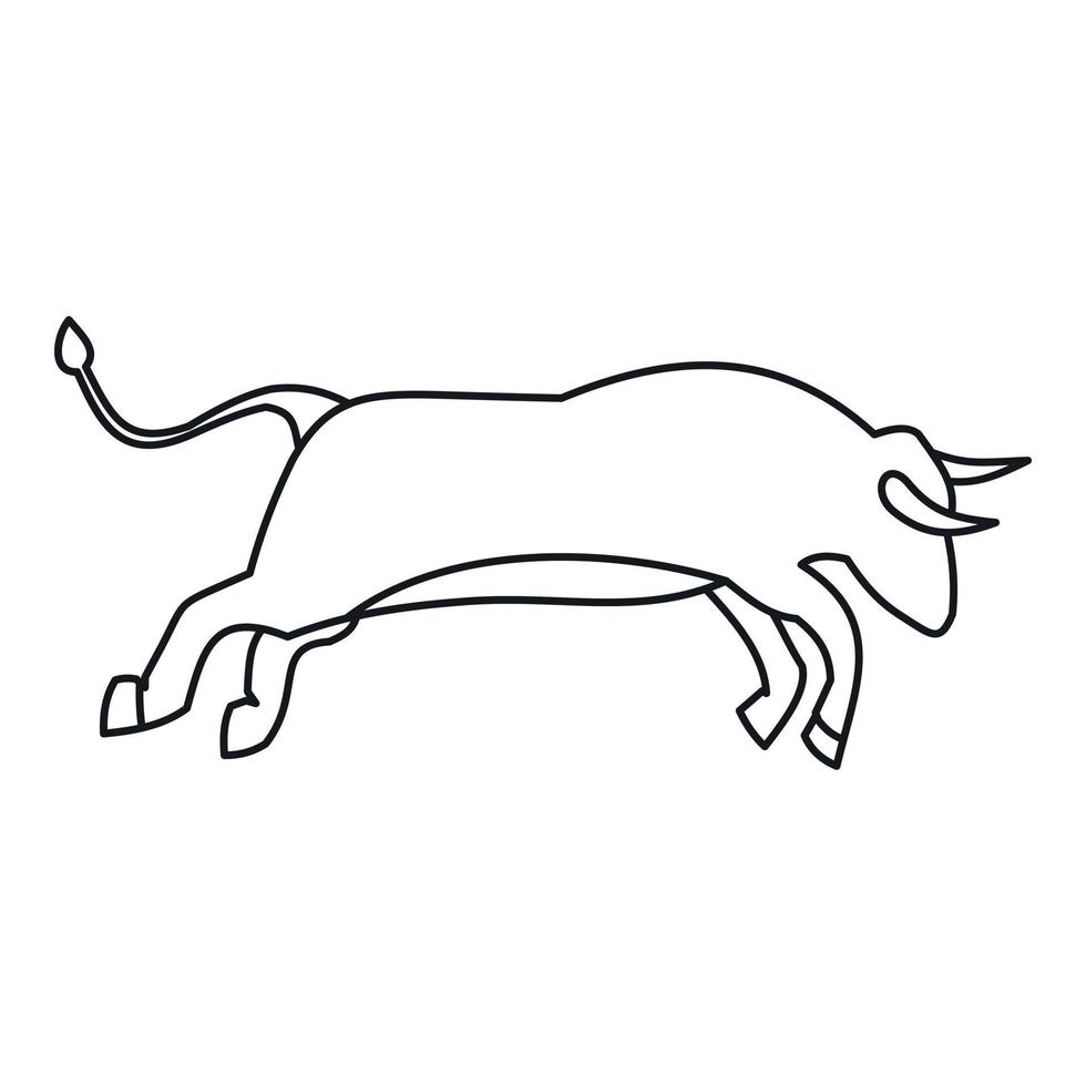 Bull icon, outline style vector