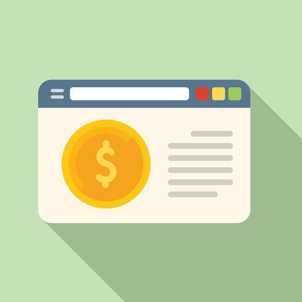Web money profit icon flat vector. Mobile strategy vector