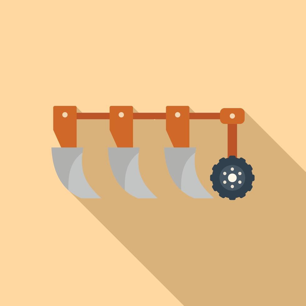 Plow icon flat vector. Farmer field vector