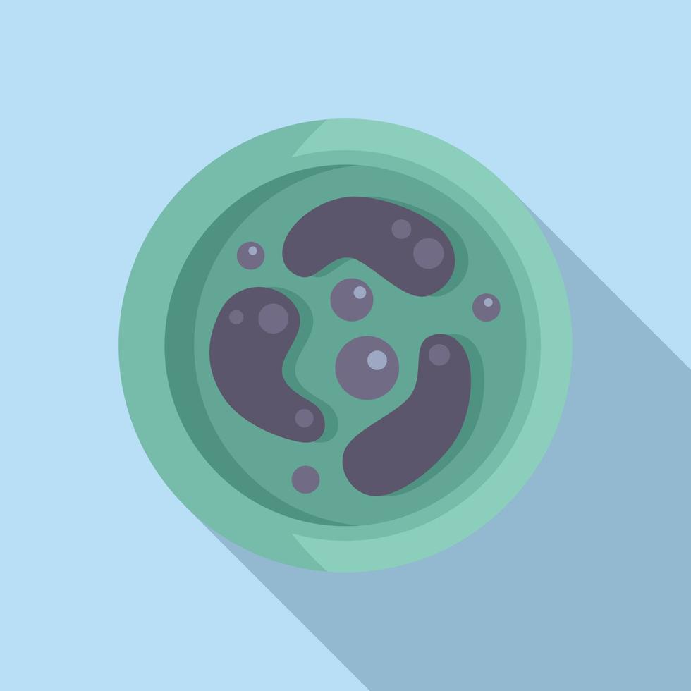 Laboratory petri dish icon flat vector. Health cell vector