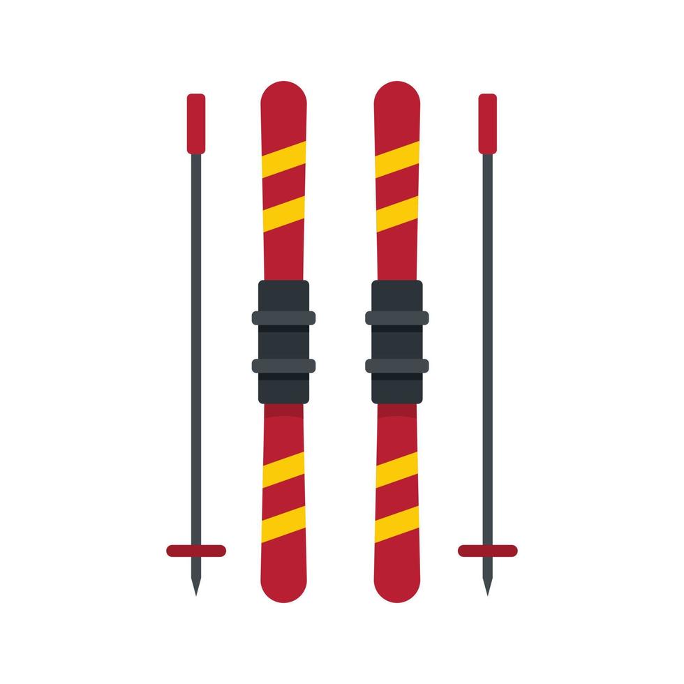 Ski equipment icon flat isolated vector